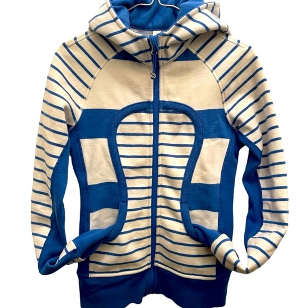 Lululemon | Electric Blue and White Scuba Hoodie - Picture 3 of 11